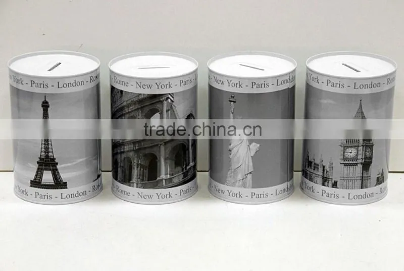 coin tin can saving box/piggy bank tin box/coin tin boxes