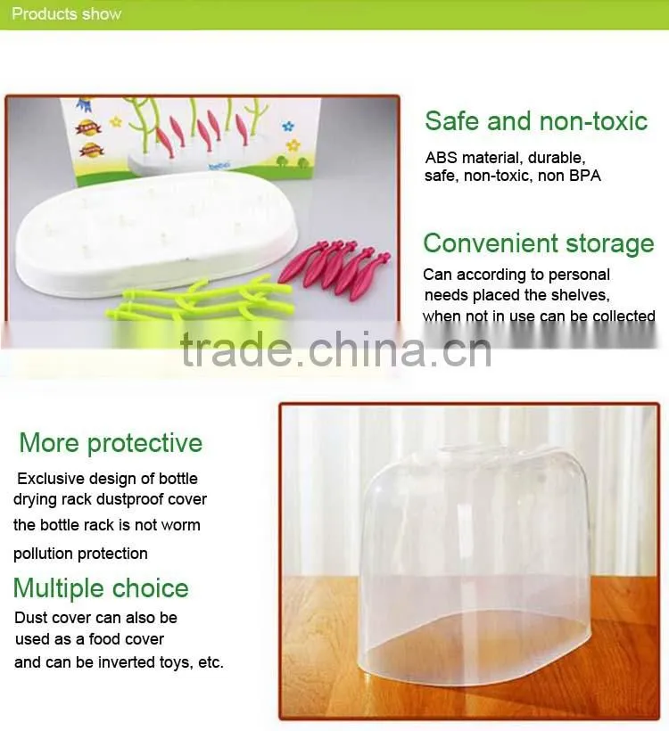 Non-toxic plastic milk bottle drying rack water bottle drying holder with cover