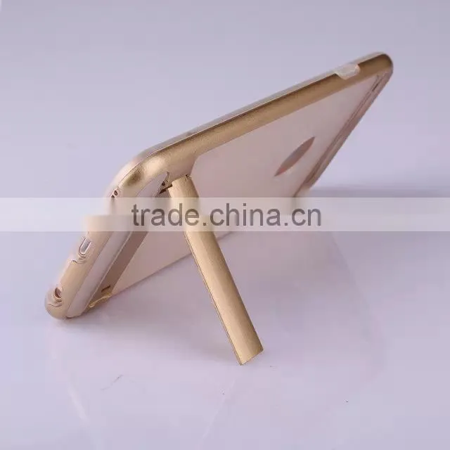 TPU + metal cover case with stand for i phone 6 5.5''