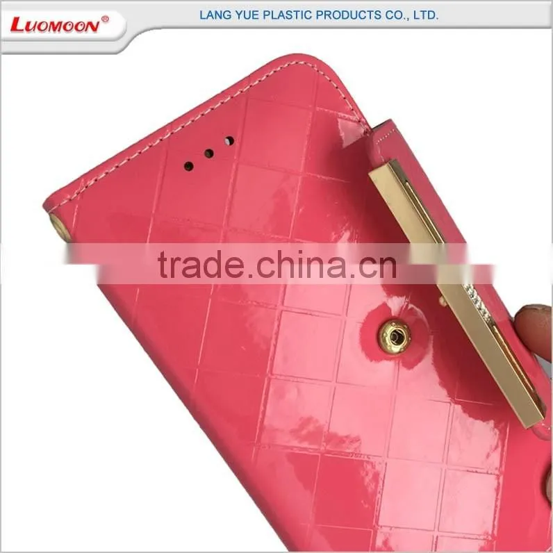 metal button strap card slot knurling leather case cover for samsung galaxy on7 s6 core 2