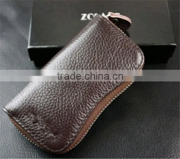 Boshiho key organizer leather key case zip