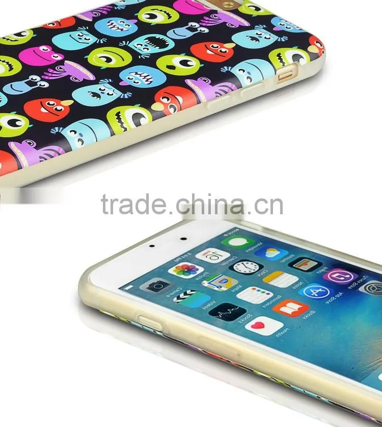 OEM Mobile Phone Accessories Colorful TPU+PET Soft Back Cover Shell Case for iPhone 6 6S Ultra Slim 1.2mm