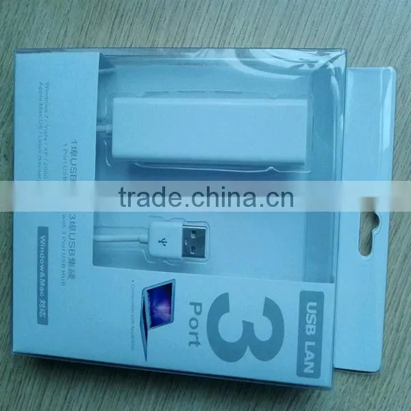 High quality!!!Wired and external 3 port ethernet hub rj45 ethernet adapter