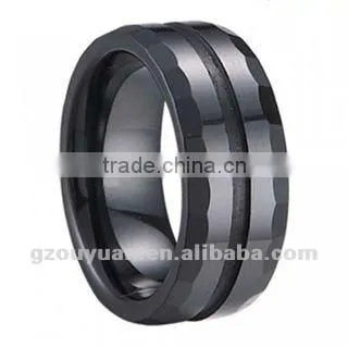 Hot Sell Men and Women Black Ceramic Wedding Band Ring