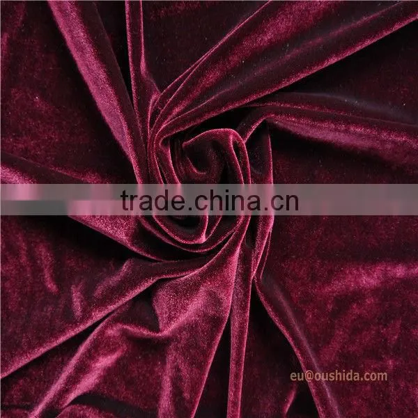 spandex shinny nice knitted korean velvet for garmants fabric
