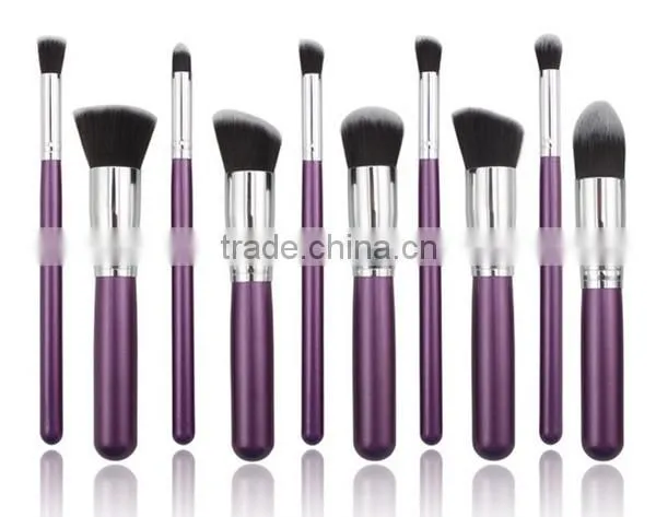 10Pcs Cosmetics Foundation Blending Blush Face Powder Brush Professional Makeup Brush Set