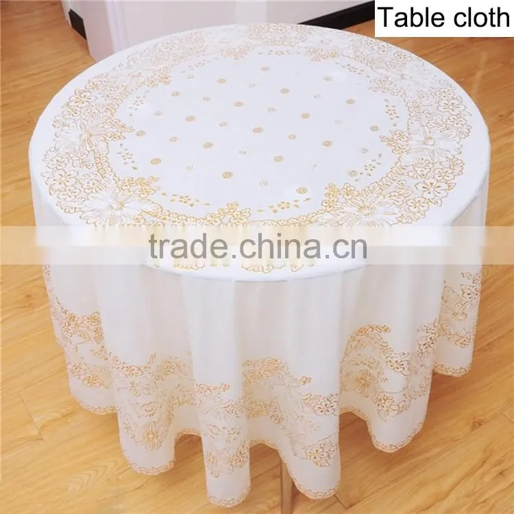 wedding party gold stamping printed PVC table cloth 137cm*20m/roll