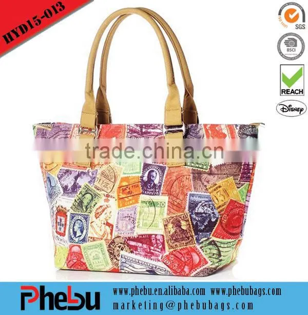 Rope handle canvas beach bag for lady
