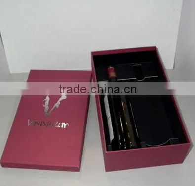High Quality Red Kraft Paper Hand-Made Christmas Paper Wood Gift Boxes For Wine With Bowknot (Factory Supply)