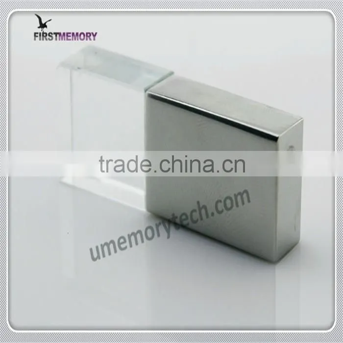 Crystal Glass usb 2.0 memory flash stick storage capacity of pen drive 64gb