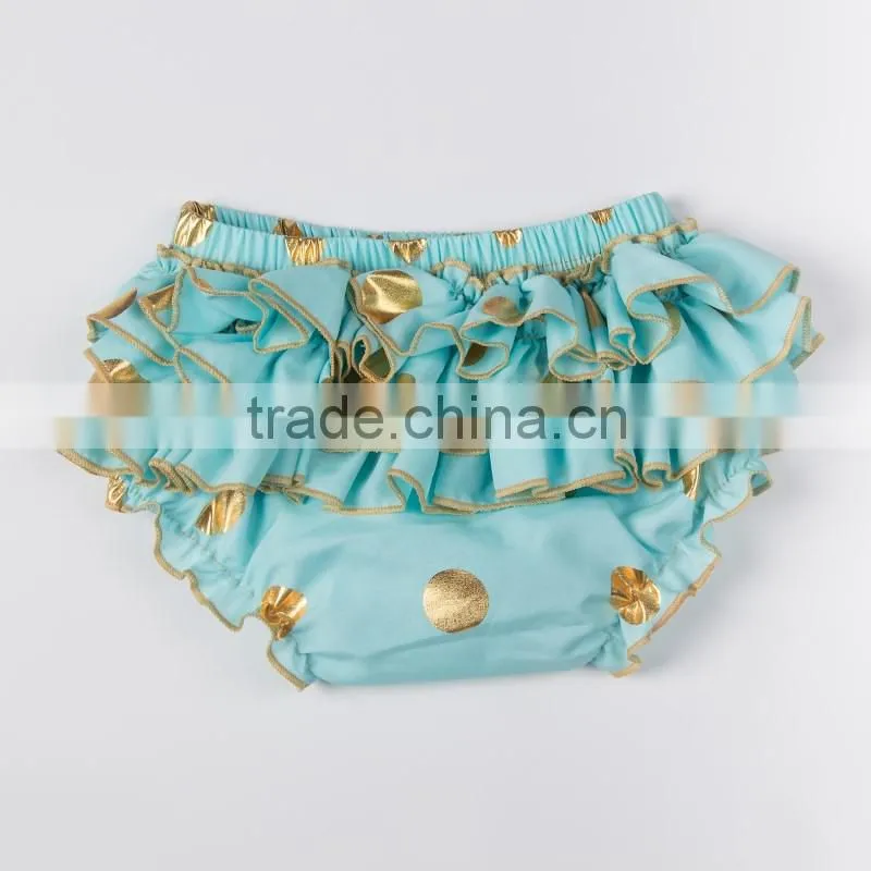 2016 sweet design ruffle diaper cover bloomers, polka dot ruffle bloomers for children in stock