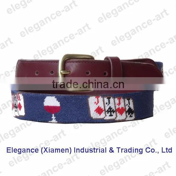 Needlepoint Custom design Joker belts made of the cowhide leather