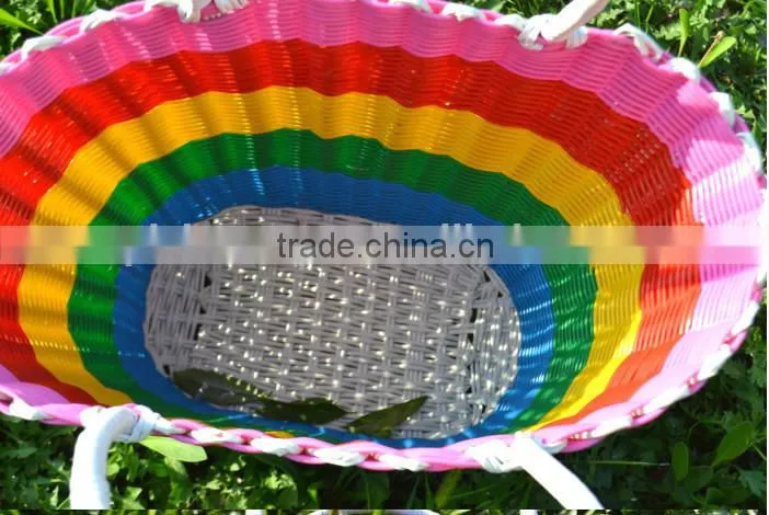 2015 fashionable and soft cheap crochet Polyester PP straw bag laundry woven bag