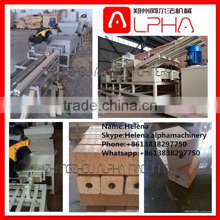 Best price wood chip block extruding machine/wood tray feet making machine