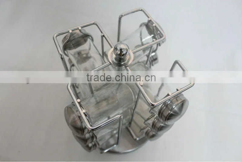 revolving stainless steel spice set with 12pcs bottles