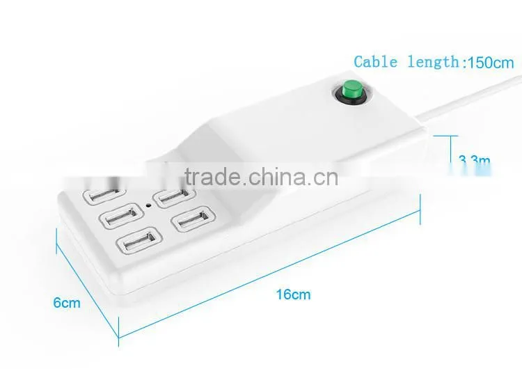 2016 mobile phone 6 ports usb desktop charger station socket