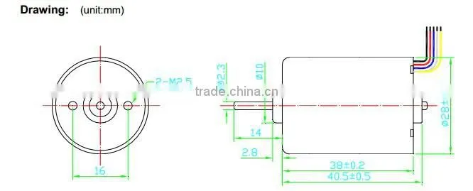 24v 28mm brushless dc motor with 38mm length