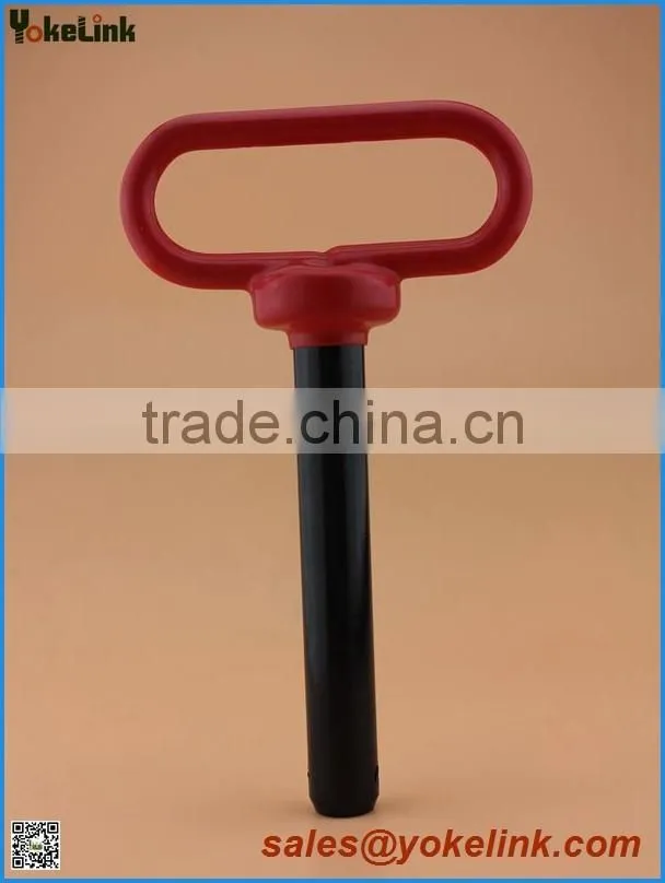 Red head hitch pin with clip pin