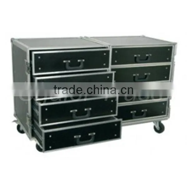 Wholesale portable aluminum cosmetic flight box case with wheel