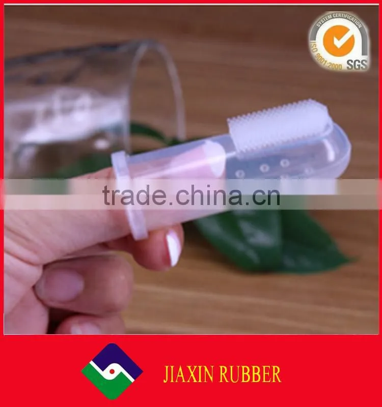 High quality custom soft transparent silicone finger toothbrush for baby /kid /infant/toddler