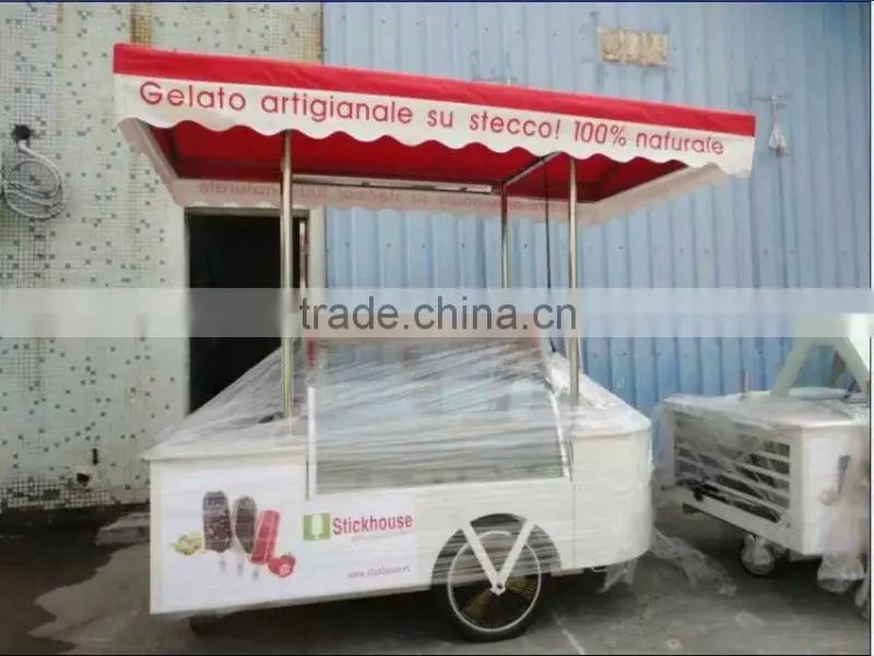 stainless steel hotel room or kitchen ice cream service cart
