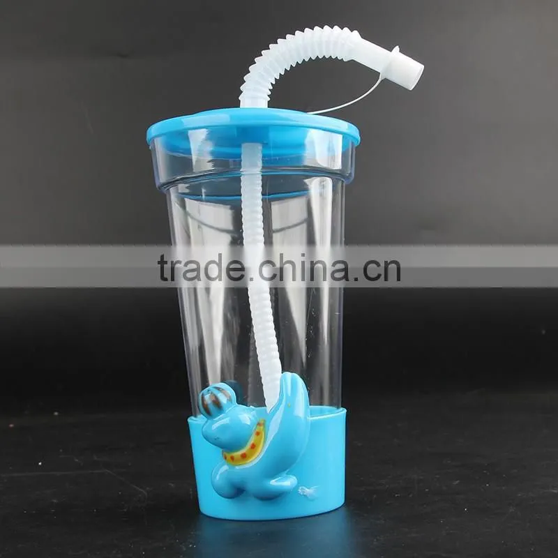 450ml Novelty Cartoon toys Decorative Plastic Straw Cups for kids