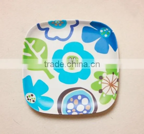 Fruit bamboo fiber eco friendly dinnerware plate dishes, safety food bamboo serving plate