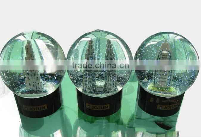 Promotional gift acrylic custom building dubai snow globe souvenir