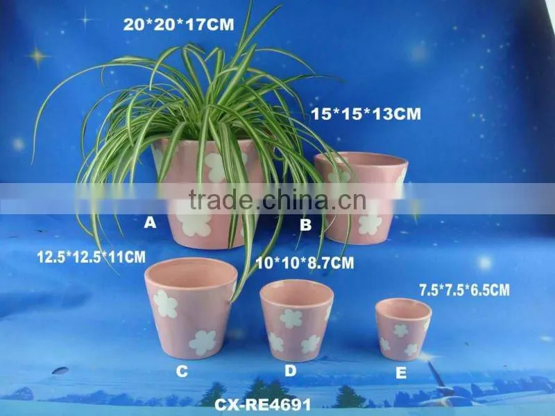 Unique Hand painted flower glazed ceramic shoe flower pot planter