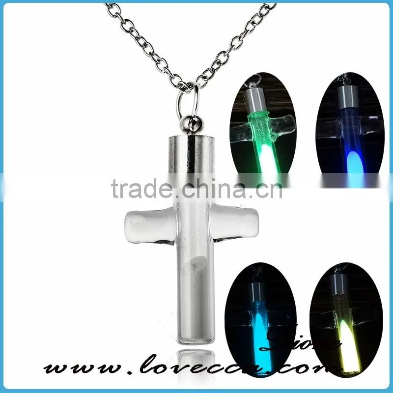 Luminous glass anchor necklace jewelry cheap jewelry glow in the dark