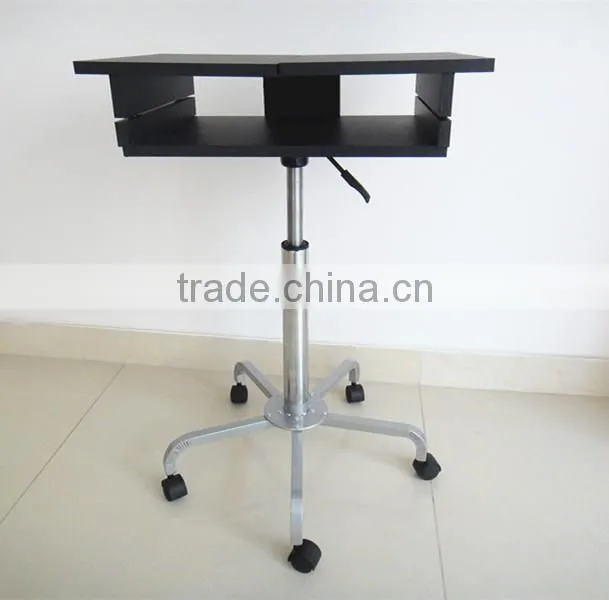 Adjustable Rolling Portable Mobile Computer Notebook Desk Stand Laptop Table