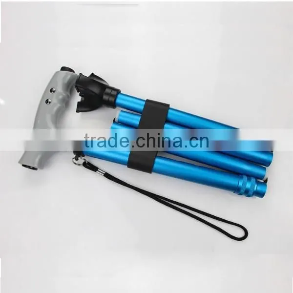 folding nordic walking stick with flashlight 2 sections, SZ19005F