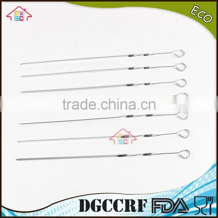 NBRSC set of 10 Stainless Steel BBQ Barbecue Skewers Needle Utensil Fork Kebab Kabob Stick