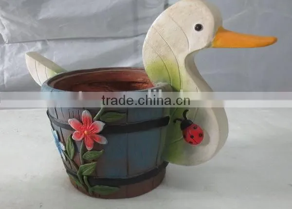 Colorful garden balcony fiberglass animal shape bonsai pot