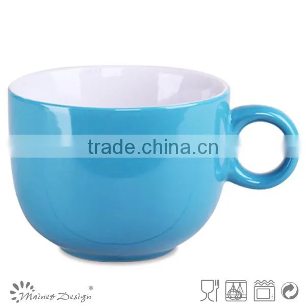 Two tone colorful ceramic rice bowl