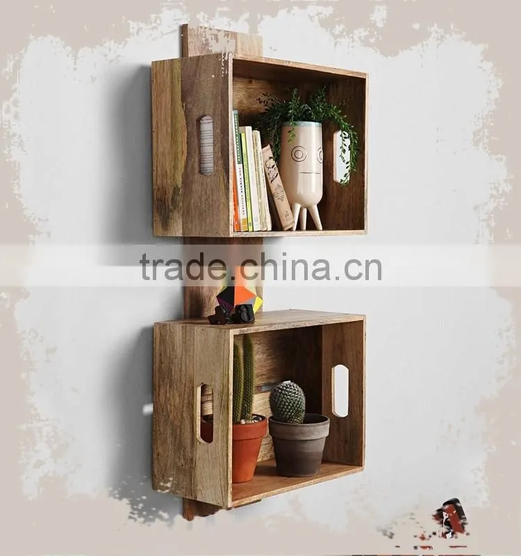 triangle decorative living room wooden wall shelf/bookshelf for home furniture