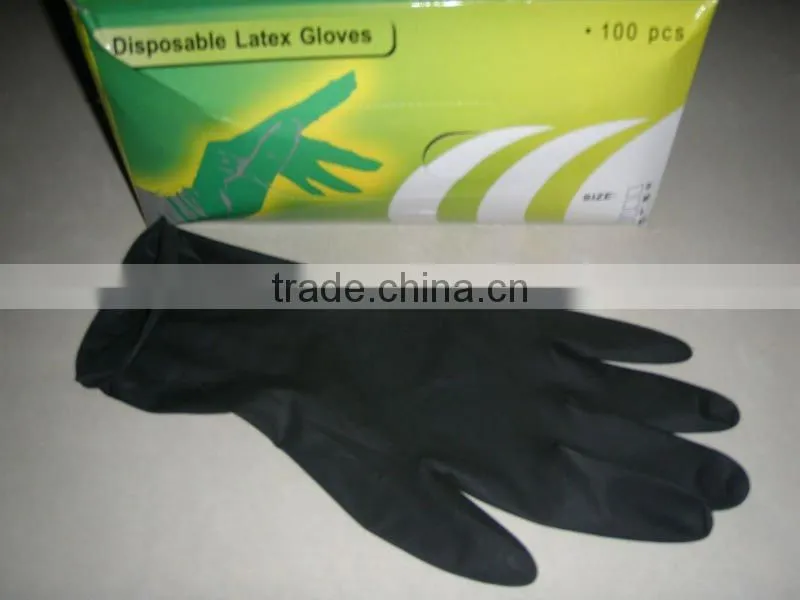 Black Latex Textured Tattoo Gloves--Powder Free