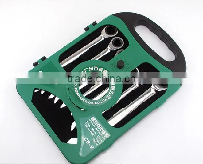 Berrylion Ratchet Wrench Set 7pcs 10-19mm Ratchet Combination Wrench