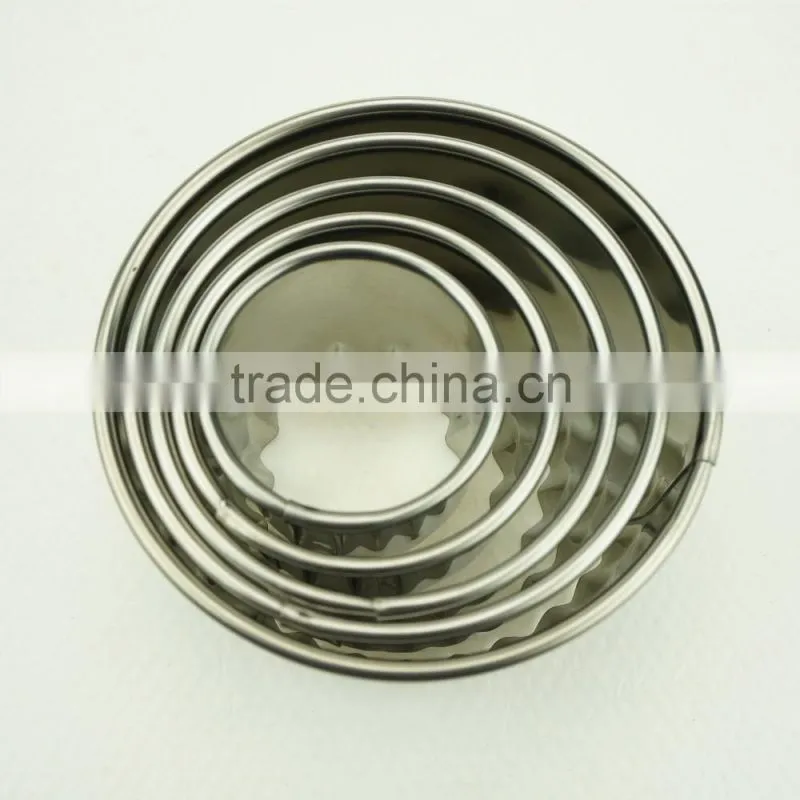 47099 5 pcs round shape stainless steel cookie cutter set