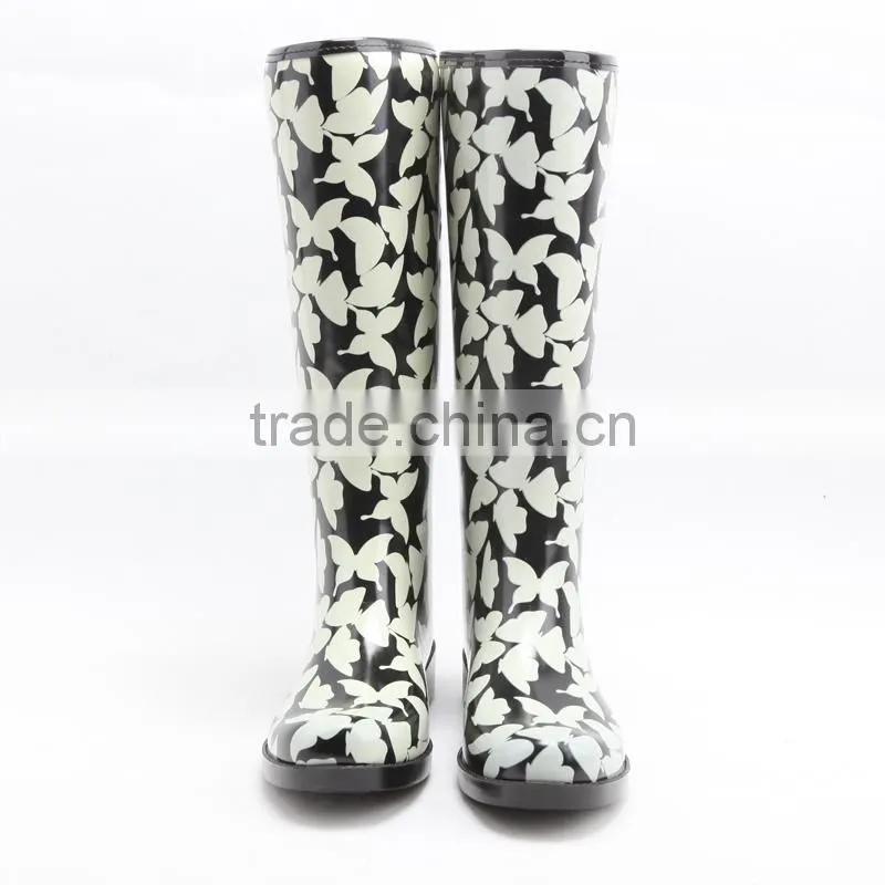 fashion rubber rain boots with cute pattern