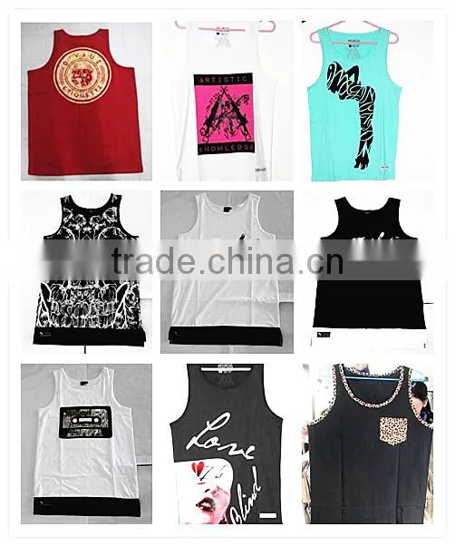 Custom Printed Logo Cotton Mens Gym Sports Tank Top
