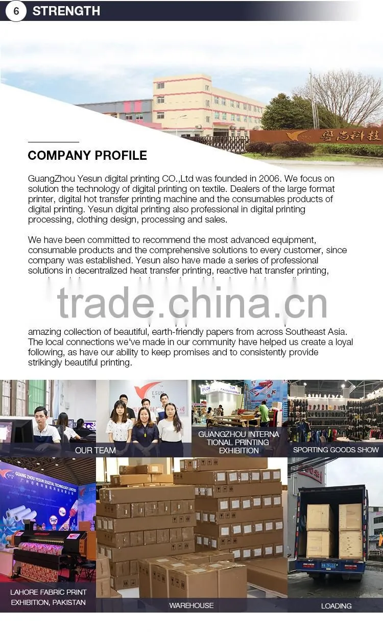 YEUSN wholesale sublimation cotton transfer paper for shoes for hats