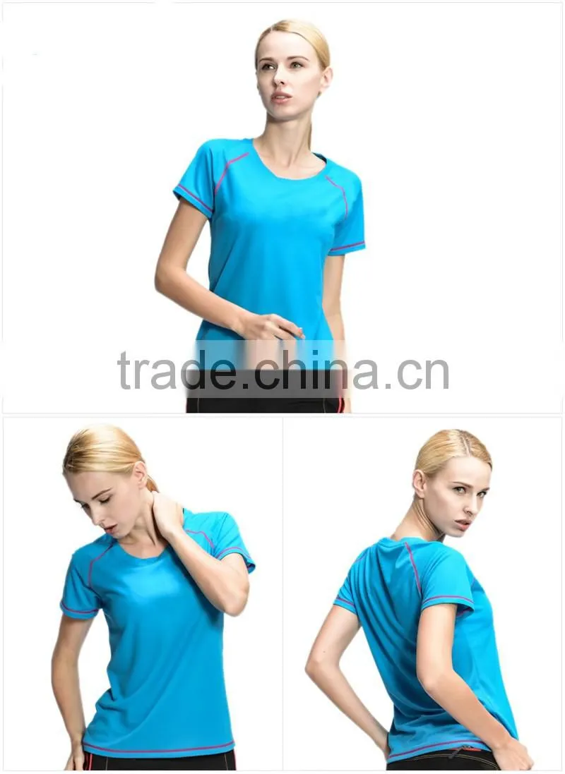 2016 Running wear dry fit Tshirt 100% polyester honeycomb mesh women and men shirt