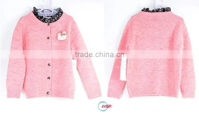 cashmere child sweater with flower crochet neck