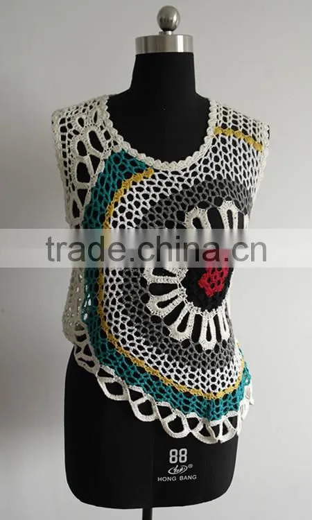 sleeveless &hand crochet fancy sweaters for women