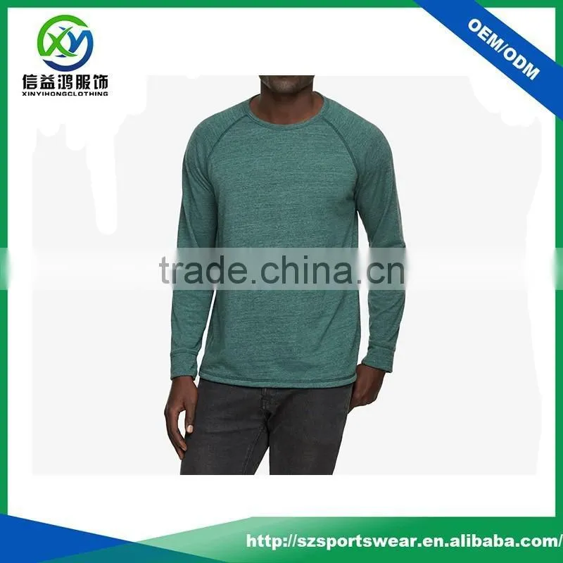 OEM custom high quality green color bamboo shirt, long sleeve men's t shirt