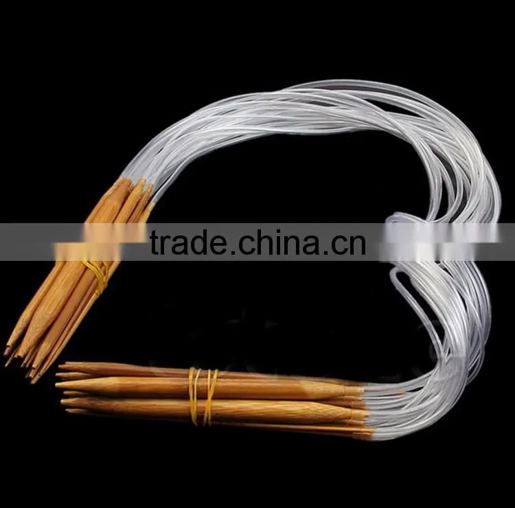 18Pcs/set 47" 120cm Top Quality Transparent Plastic Wooden Circular Bamboo Knitting Needle