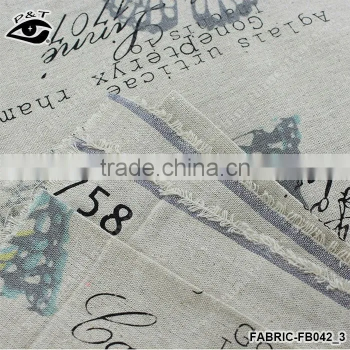 100% Linen Fabri Cotton Fabric Wholesale Fabric Butterfly Printed for Home Textile Curtain fabric