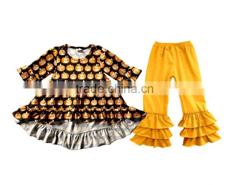 Halloween Pattern Toddlers Girls Clothing Wholesale Girls Printing Boutique Outfits Kids Clothing Design Baby Clothing China