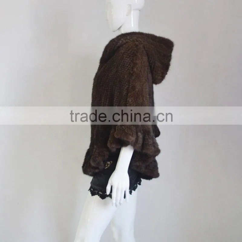 SJ467 2017 Newest Winter High Quality Cape Cape Mink Fur Coat Poncho for Women